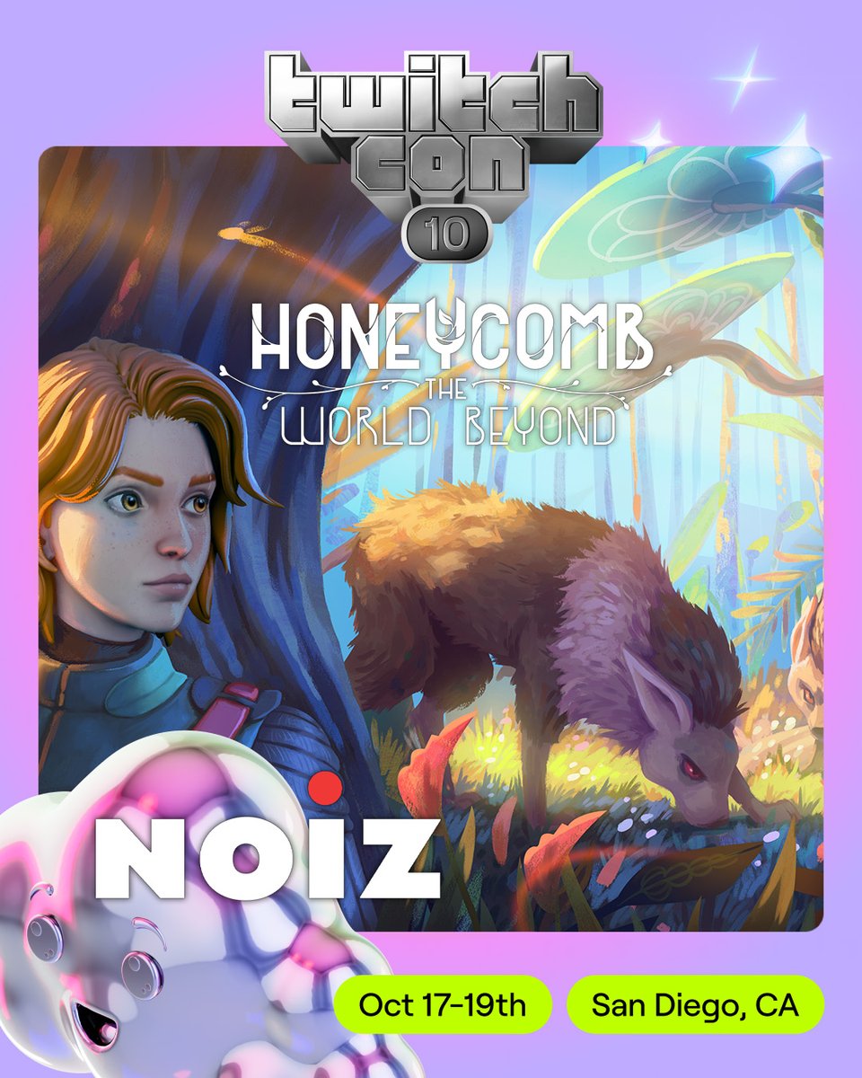 Hello explorers, 

Honeycomb: The World Beyond will be attending @twitchcon at the <a href="/NOIZgg/">Noiz 👾</a> afterparty on Friday, October 17th

If you would like to find out how you can play the demo, come by the NOIZ booth (2115- SW) to RSVP for the afterparty!

#twitchcon2025