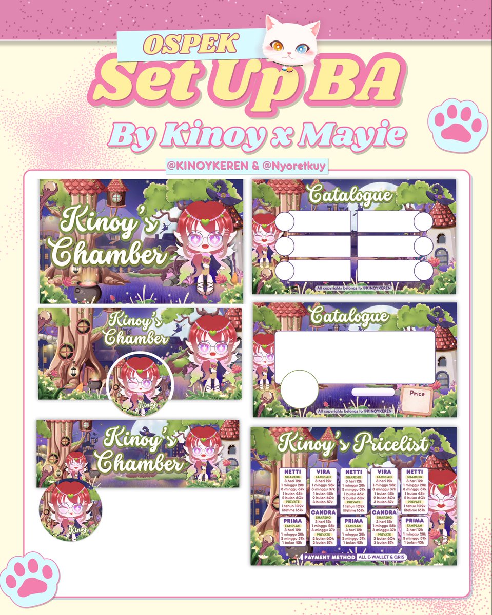 ajaiib's tweet image. HELP RT PLS? makaci! &gt;.&lt;
HelouOu‼️🐈🪽Kenalan yuk sama 4 SET UP CHIBI special COLLAB with KAK MAYIE @nyoretkuy 😋 Ada yang bisa tebak temanya? :3
Nanti set up dalam bentuk file canva, isinya banyak! Lmk kalau ga aman yaa 🫶🏻 Niatnya mau jual besok kalo syudah amann!
#zonauang