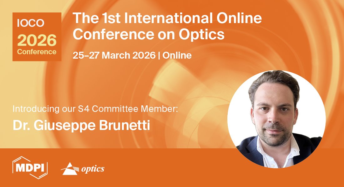 📢  We are happy to announce Dr. Guiseppe Brunetti as our latest Committee Member for Section 4: "Photonics and Optical Communications".

🔗 Interested in attending #IOCO26?

Click here for more information: lnkd.in/gupTYVkX

#Optics #OnlineConference