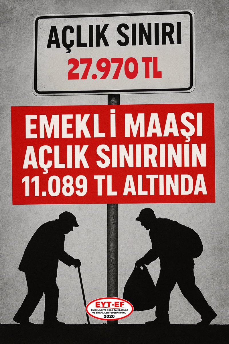 ✍️Açlık sınırı 27.970 TL
✍️Emekli maaşı 16.881 TL 

#Emekli emekli olalı
Böyle zulüm görmedi.
Böyle eziyet çekmedi.

#EmekliBöyleEziyetGörmedi
#5000KısmiBöyleZulümGörmedi