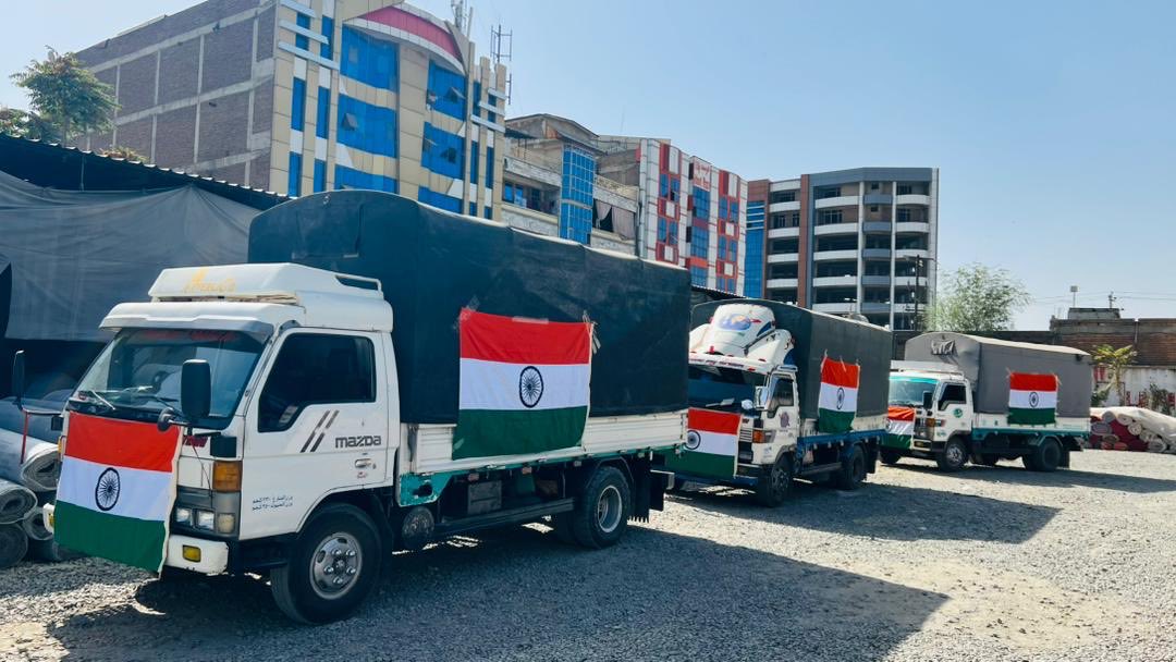 MEAIndia's tweet image. As announced by EAM @DrSJaishankar during the meeting with FM Mawlawi Amir Khan Muttaqi of Afghanistan today, India has delivered additional food supplies as part of its ongoing humanitarian assistance to those affected by the earthquake.