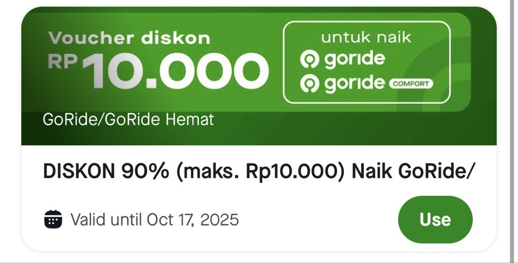 wts voc voucher diskon goride gojek pot 10k
fee 3k
bisa inrush, all dom
chat ke wa.me/6282281984598 yaa #zonauang