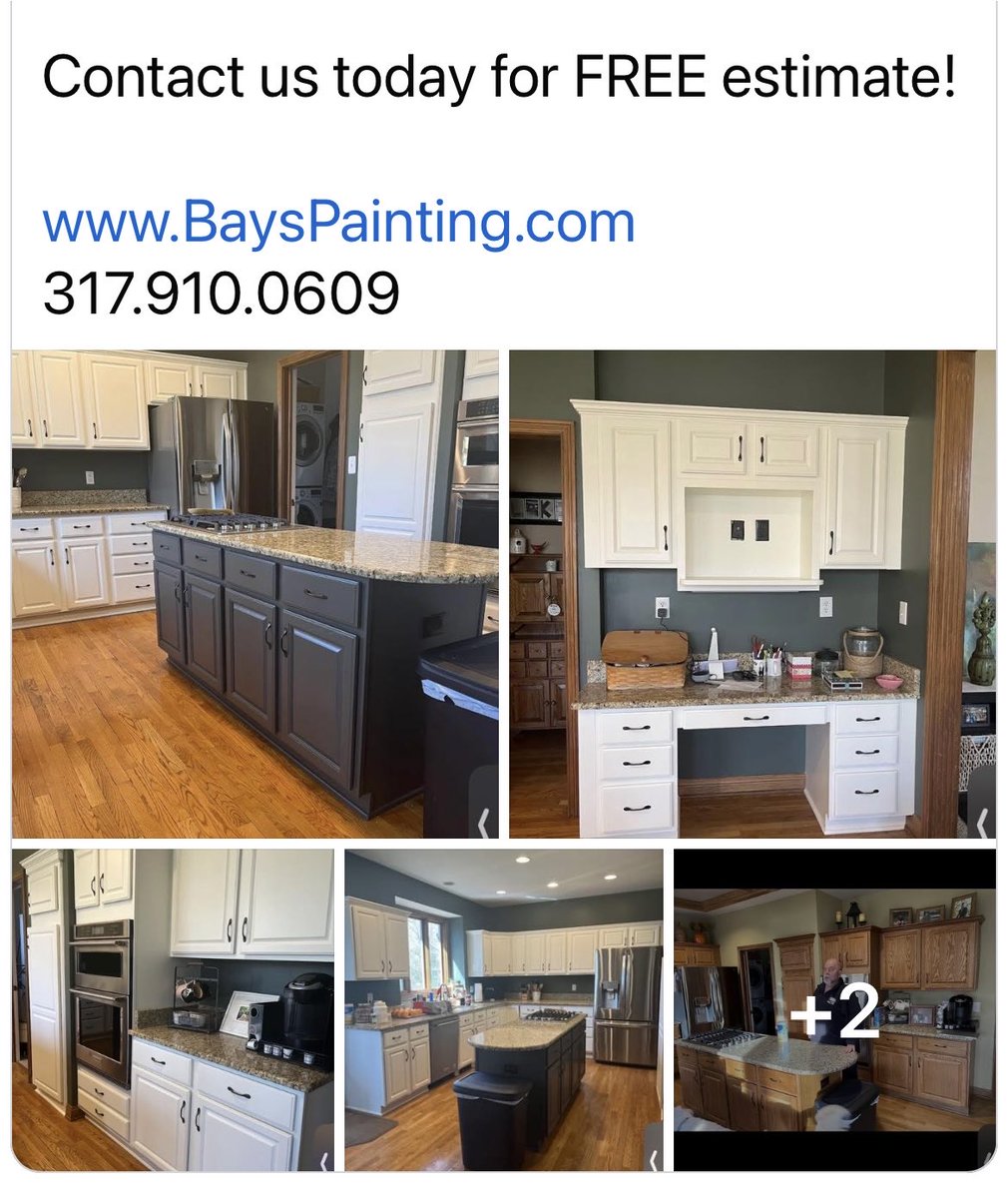 Check out these before and after pictures! It’s amazing how you can transform your kitchen cabinets with a little paint.
We’ve been using our 5 step process for almost a decade now and everyone loves their new look! Samantha is our cabinet specialist.