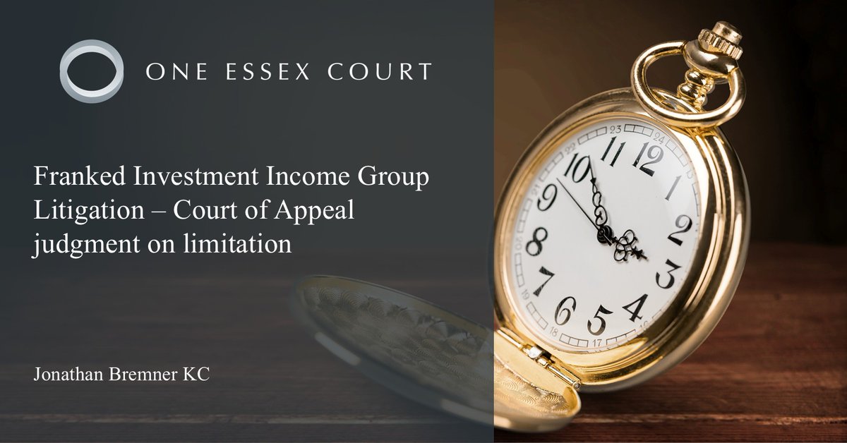 The Court of Appeal has given Judgment in BAT Industries v CIR [2025] EWCA Civ 1271, the latest chapter in the long-running Franked Investment Income Group Litigation.

Jonathan Bremner KC acted for the test claimants.

View the full judgment here: lnkd.in/e8RAYx2W