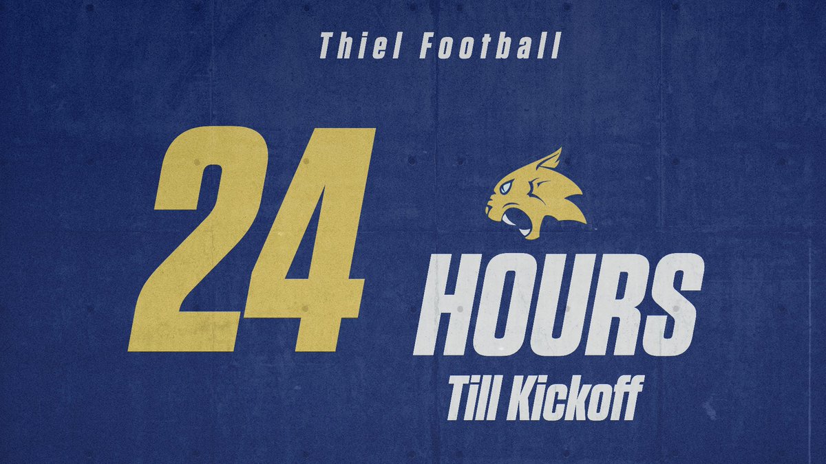 We are exactly 24 hours away until we kickoff tomorrow, Home against Geneva! #rollcats #thielfb