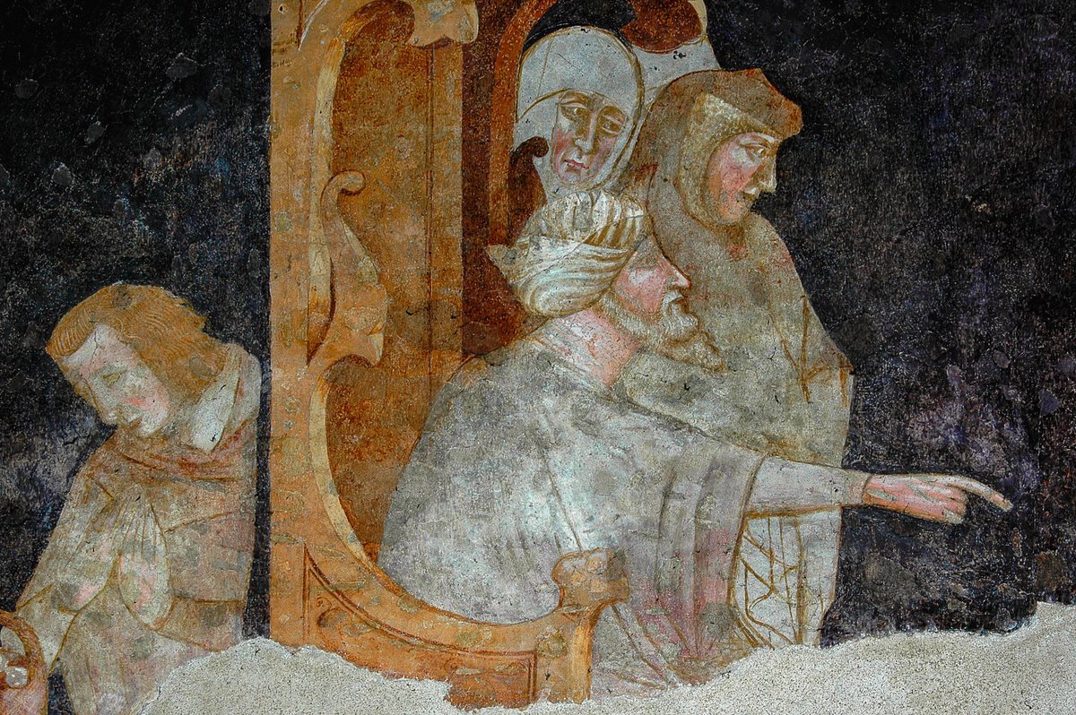 TerenceKerr5's tweet image. #FrescoFriday #LateMedieval #Bolzano
Bearded ruler in turban expresses authority and power with pointed finger of command. Detail of Late Medieval fresco in the Duomo di Bolzano or Duomo Maria Assunta in Bolzano, South Tyrol, Trentino-Alto Adige, Italy.