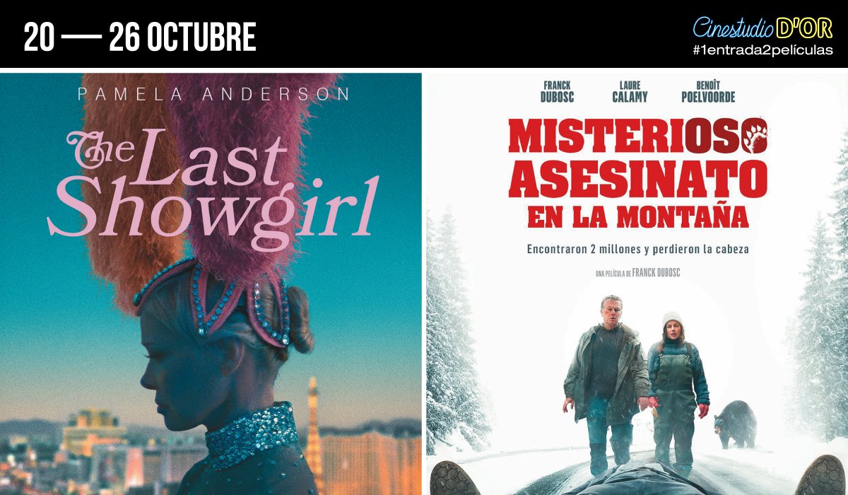 Hoy lunes:
17:15h. #TheLastShowgirl
18:45h. #MisteriosoAsesinatoEnLaMontaña
20:40h. #TheLastShowgirl 

Entrada: 🎫 4€ (3,5€ con dto.) #1entrada2películas
cinestudiodor.es