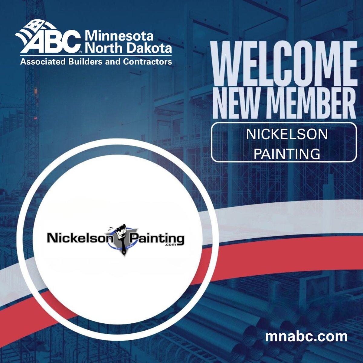 Welcoming Nickelson Painting to the ABC MN/ND community in September! 🎨 Excited to celebrate their membership this year. #ABCMNND #ABCMeritShopProud #NewMember