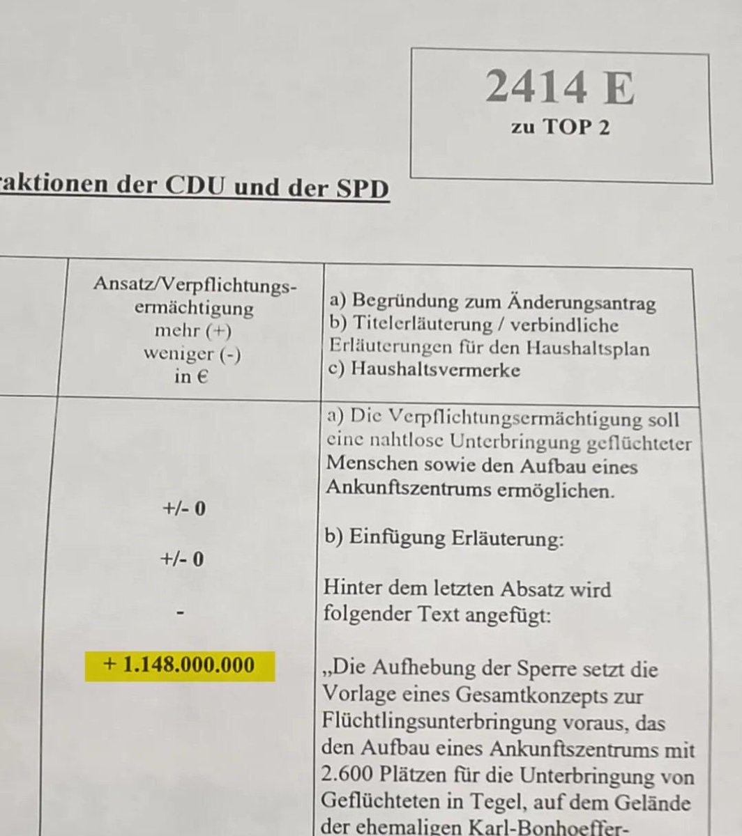 Während Schüler in Berlin ihre Klassen und Toiletten selber putzen sollen, damit die Stadt Geld spart, macht der Senat 1 Mrd. € für die illegale Migration locker!
Danke für nichts <a href="/CDU/">CDU Deutschlands</a>, danke <a href="/spdberlin/">SPD Berlin</a>! 🤬