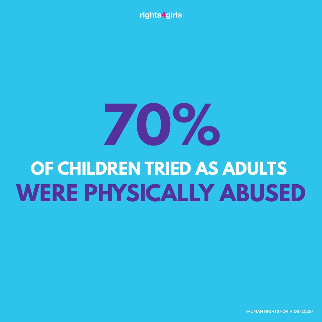 rights4girls's tweet photo. Did you know that 70% of children tried as adults report physical abuse as kids? Many of these children have deep childhood trauma and need services instead of prison. #YJAM https://t.co/Lt5BWaEjE1