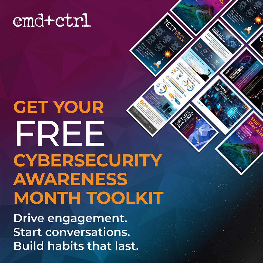 October is Cybersecurity Awareness Month! 🔐

Use CMD+CTRL’s free toolkit to:
💬 Start security conversations
🤝 Build lasting habits
🚀 Keep momentum beyond October

Get it here 👉 cmdnctrlsecurity.com/cybersecurity-….

#CybersecurityAwarenessMonth #AppSec #SecurityCulture #SecureCode