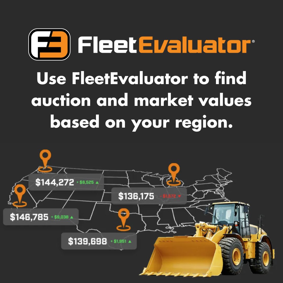 FleetEvaluator's tweet image. You can use #FleetEvaluator to find auction and market values based on your region!! 

Learn more about how to get started HERE: ow.ly/L9RB50X9gYU 

#FleetManagement #AssetValuations #MarketValues