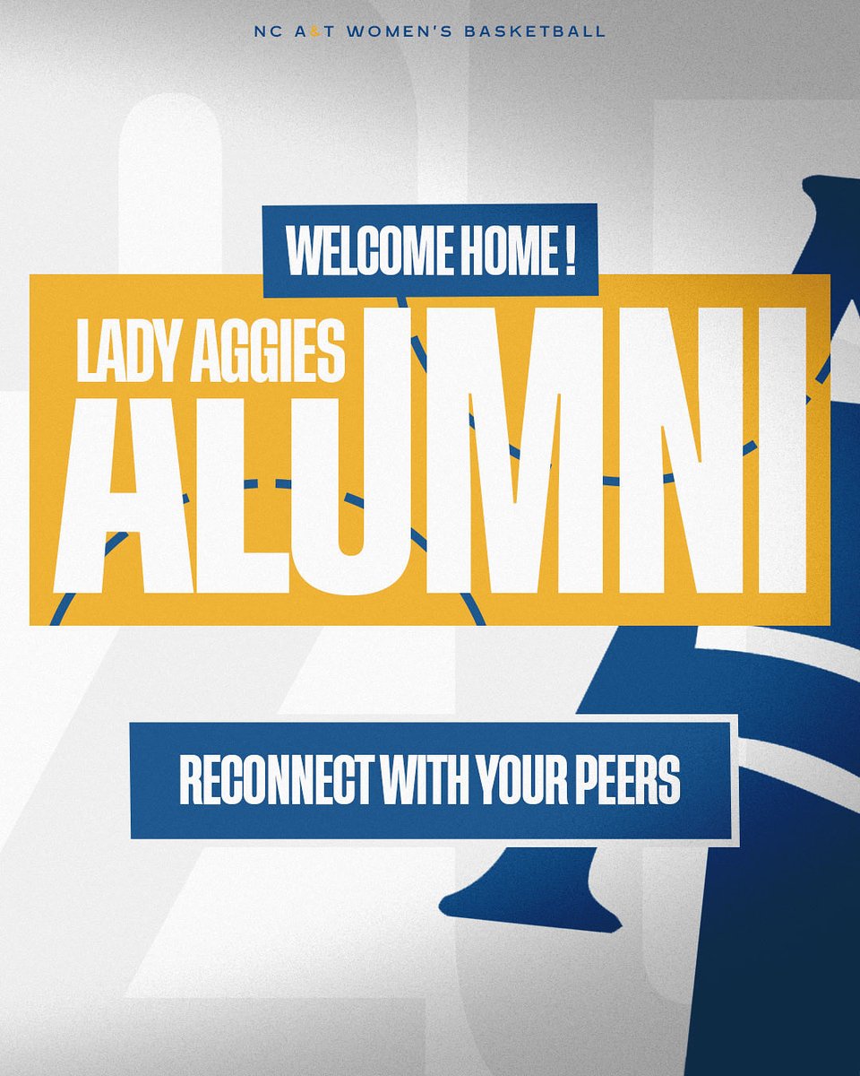 Welcome home Lady Aggie Alumni! 🏀

Swing by practice today &amp; say hey! 👋🏾

📸 Meet &amp; Greet + Group Photo
🗓️ Oct 11 ⏰ 12:30 PM
📍 Lady Aggie Tailgate (RV LOT)

Questions? 👉🏾Jamillia22@gmail.com

#AggieWBB💙💛 #Commit2Grit #WeAboveMe #LevelUp #BeUncommon