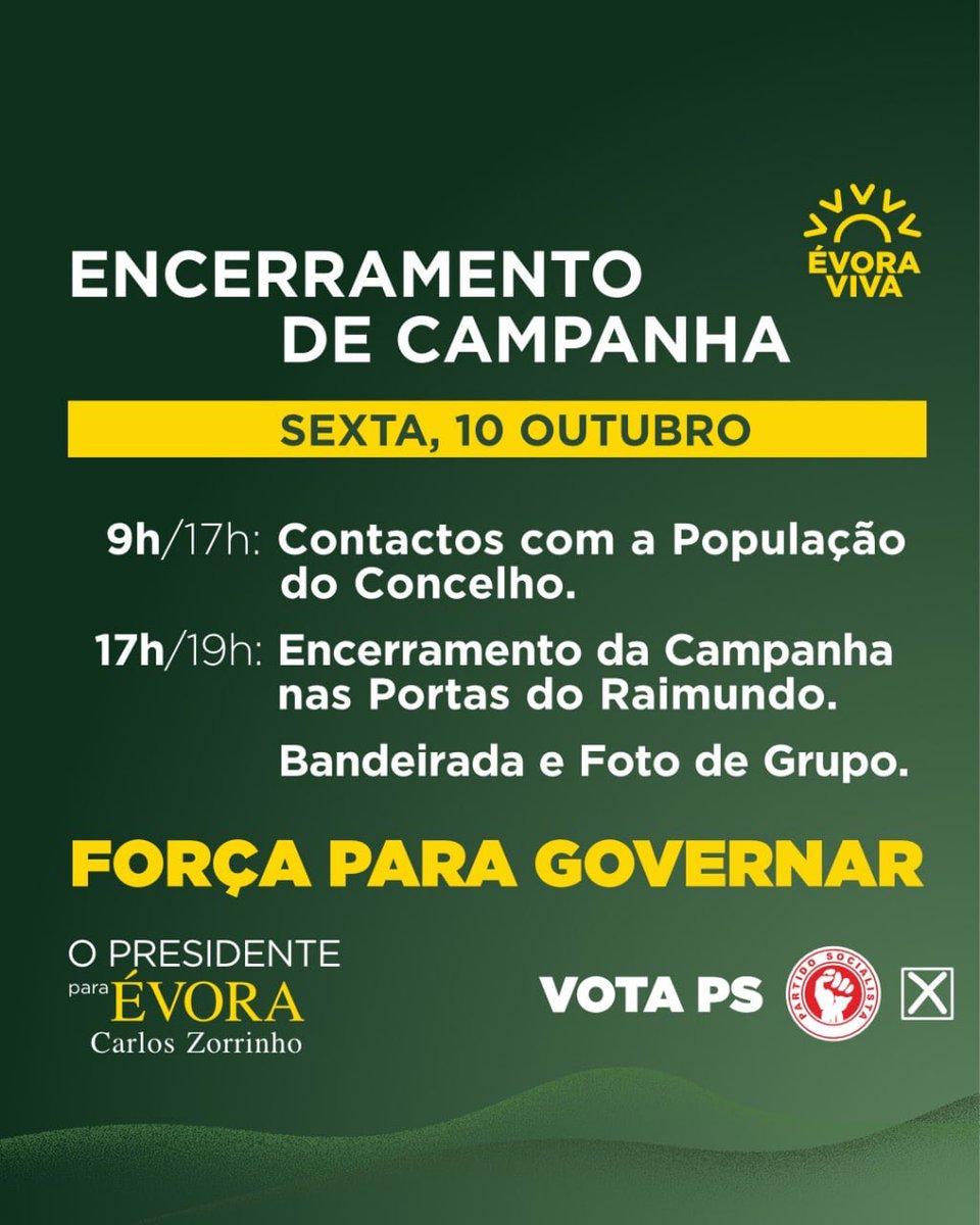 Último dia de Campanha em diálogo com os Munícipes. Esta manhã na UF da Malagueira e Horta das Figueiras. Ás 17h celebramos esta campanha memorável nas Portas do Raimundo. Não falte. #EvoraViva #ForçaParaGovernar  Vote PS.