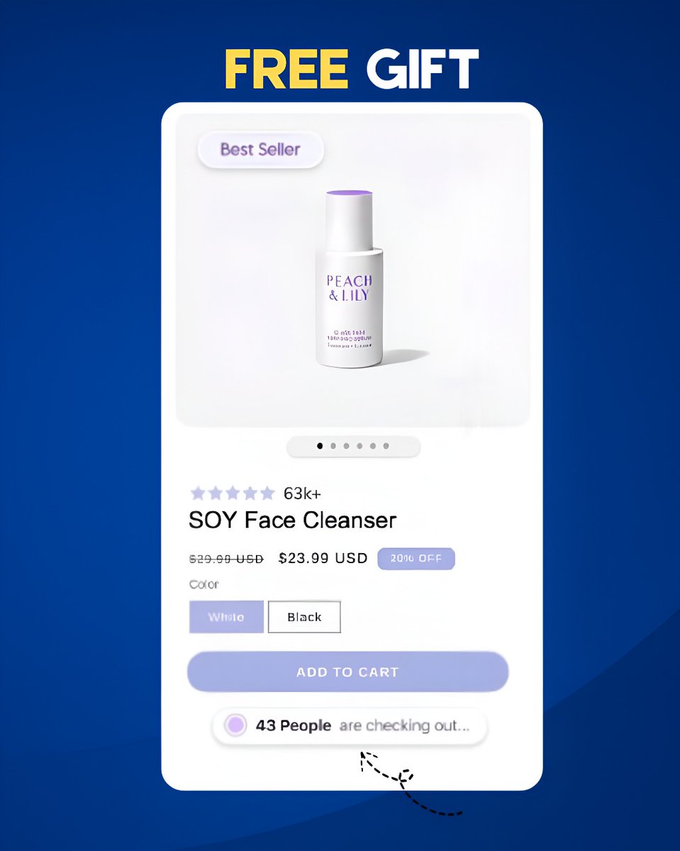 AnasAli_dev's tweet photo. 🧪CRO Hacks Day #8:

This small section lifted conversions by 27%.

Same product. Same traffic.

What changed? → The psychology behind the layout.

✅ “Best Seller” adds credibility
✅ “43 people checking out” builds urgency & social proof
✅ Clean color contrast = faster decisions

Tiny tweaks. Massive conversion lift.

Want the same section liquid code file?
Comment “Gift” & I’ll DM you the custom code file.