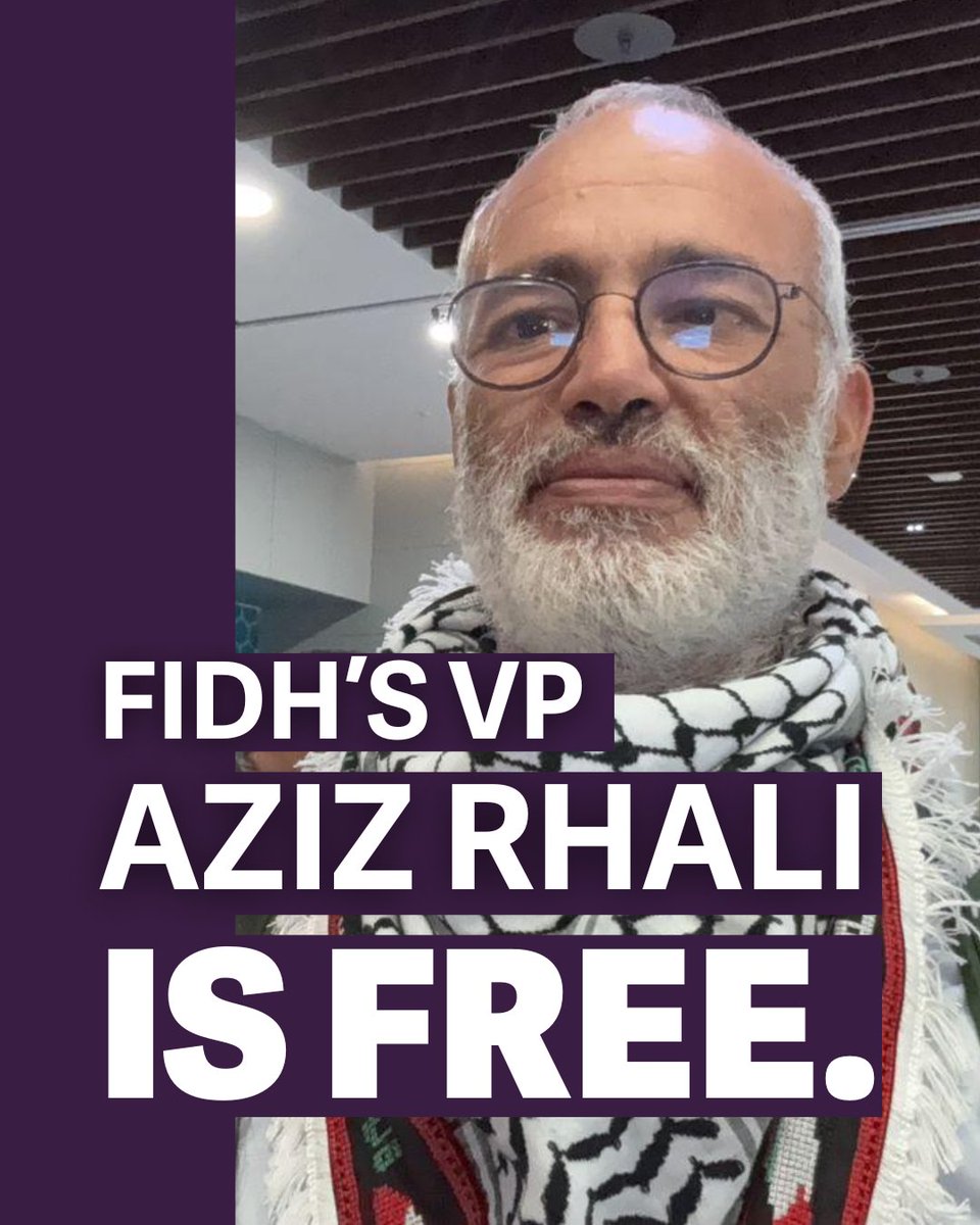 🚨 Aziz RHALI has been released!

After 10 days of arbitrary detention following the interception of his boat as part of the Global Sumud Flotilla, our Vice-President Aziz RHALI (Morocco) has just been released and deported to Istanbul.

Aziz was one of the last six members of