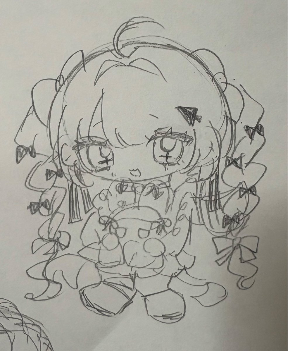 2頭身くらいでちまっとした感じで描きたいのに手癖😭