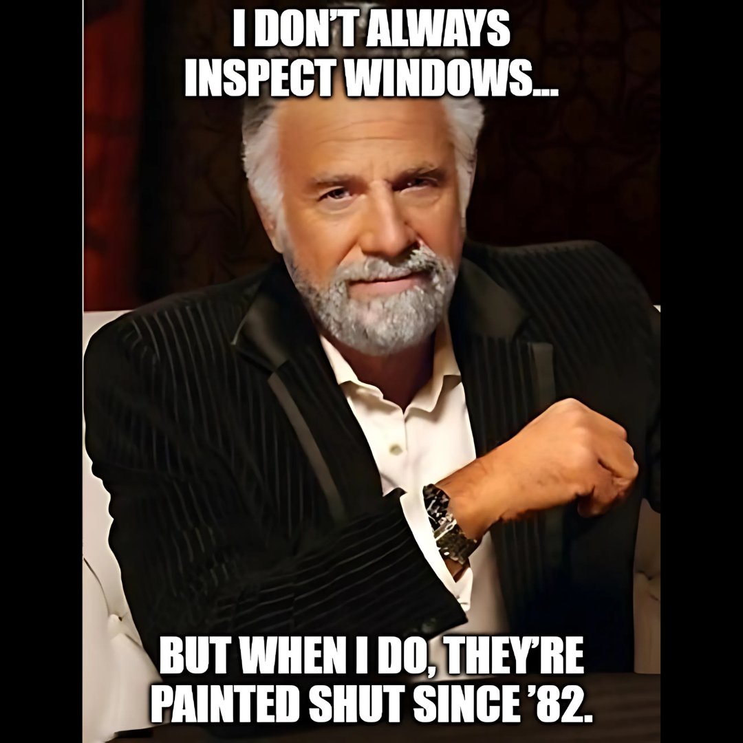 InspectUPutah's tweet image. I don’t always check windows… but when I do, they’ve been painted shut since 1982 🪟😂 #InspectorHumor #OldHouse #HomeInspection