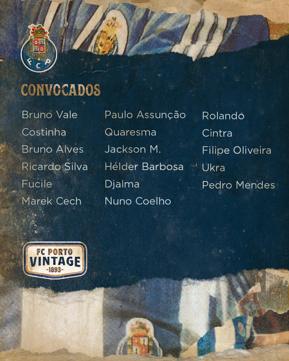 Voici les joueurs du FC Porto Vintage pour le match de demain face à la Slovaquie Legends💙
