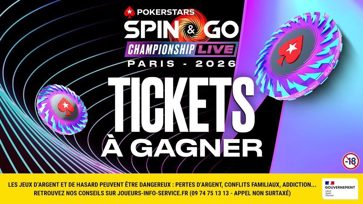 PokerStarsFR's tweet photo. 🚨 #SpinAndGoChampionshipLive Paris let's go ! 🔥

🎁 15 tickets #SpinAndGo à 10 € à gagner.🤩

👉 Laissez votre [StarsID] + #secondbar en comm' !

⏳ Jusqu’au 11 octobre 23h59.
📌 Règlement : https://t.co/jrNhYQelnd https://t.co/hwqY94I5S4