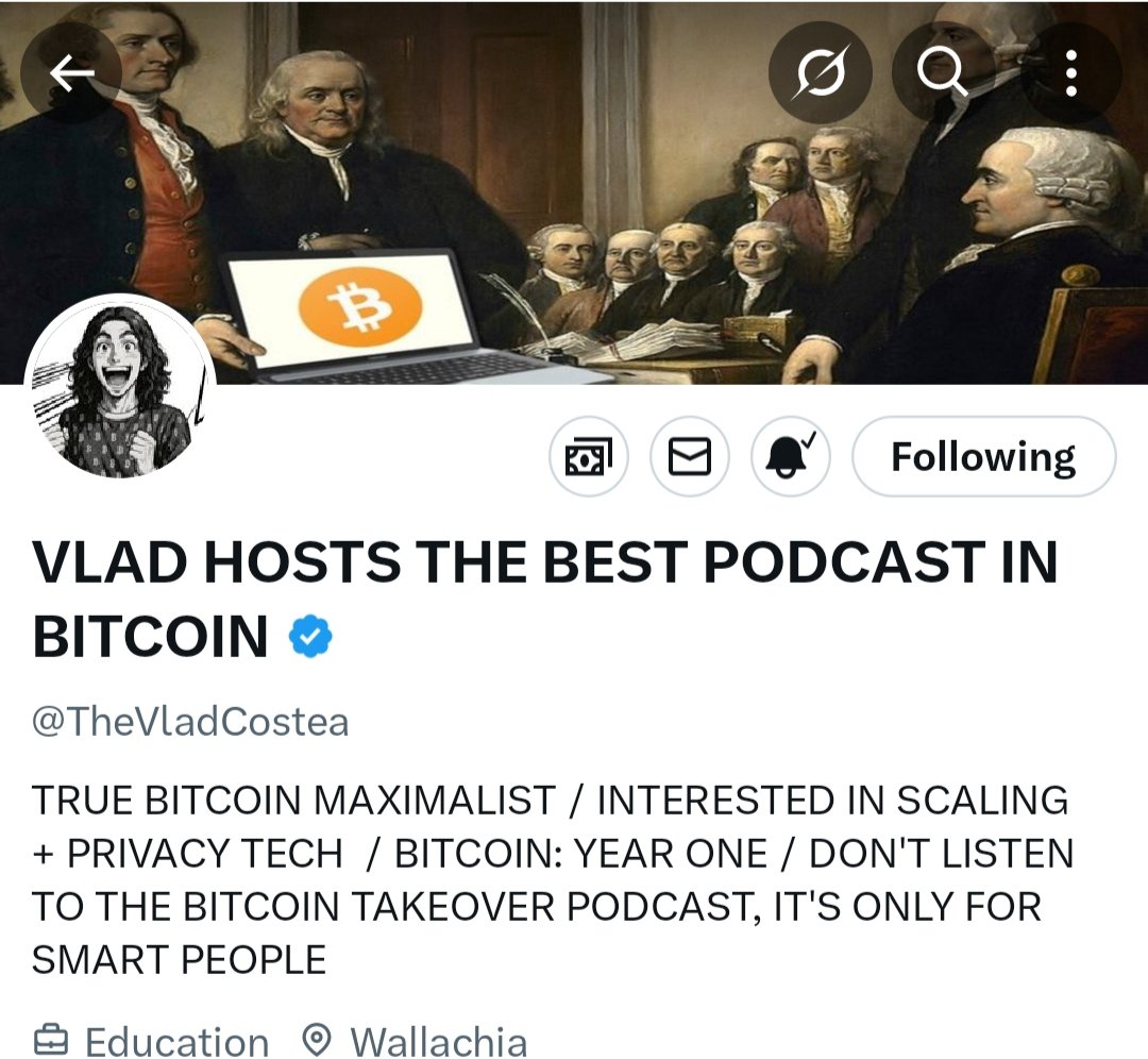 crypto_Anzal's tweet image. Why I Follow @TheVladCostea

Just followed @TheVladCostea because his insights on Bitcoin are unmatched.
He dives deep into scaling privacy tech and truly understands the crypto space
His podcast is a must listen for anyone serious about Bitcoin

If you want smart clear and…