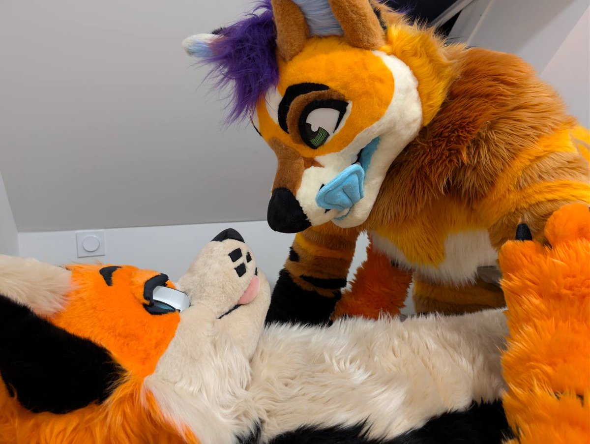 What are you looking at ? We re just having fun 😇

With <a href="/Foxyeen/">Foxyn 🌸 FBL/NFC/ATT</a> 

#FursuitFriday