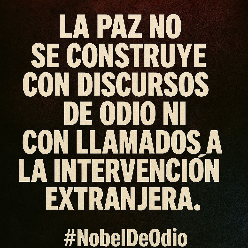 _maraca's tweet image. Premiar a Machado es premiar el sabotaje, la exclusión y el desprecio por la soberanía. #NobelDeOdio #ElPuebloNoSeDoblegará
#CHCh