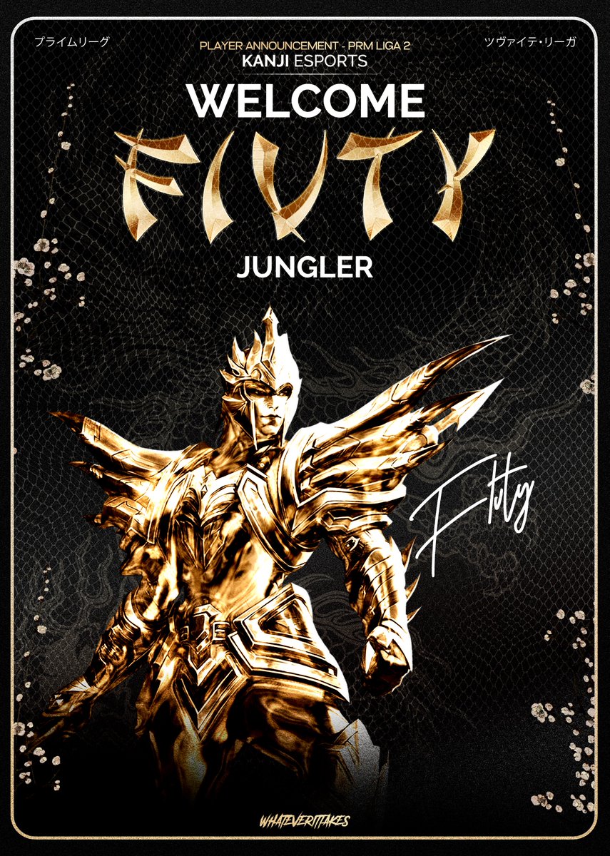 Nach einer kleinen Pause dürfen wir euch endlich den nächsten Spieler für unser Main Team vorstellen! 💪

Unsere Wunschplatzierung trägt er praktischerweise schon im Namen:  

Willkommen, <a href="/F1Vty/">F1VTY</a> als Jungler für Kanji Esports! 

Sein Debüt feiert er diesen Sonntag gegen sein