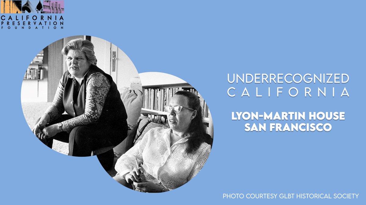 This modest SF cottage was the home of Phyllis Lyon &amp; Del Martin &amp; the heart of the Daughters of Bilitis—the 1st US lesbian rights group. It was a home, HQ, &amp; sanctuary. A designated SF Landmark. bit.ly/Underrecognize… #LGBTQ #LesbianVisibility #Heritage #UnderrecognizedCA