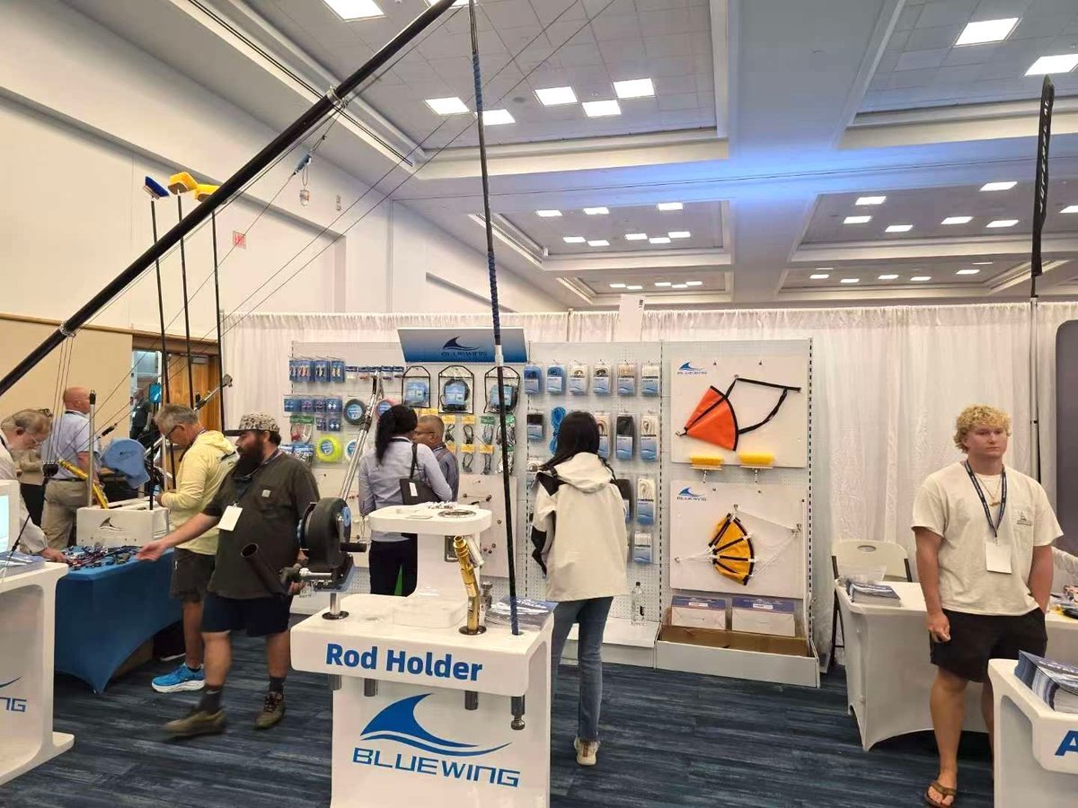 BlueWingFishing's tweet photo. 🎣 Final day at IBEX Show!
.
🐟 Stop by and discover what’s new — our latest gear is turning heads! ⚓️ 

#Bluewing #fishing #sportfishing #fishingshow #fishingtackle #titanium https://t.co/00cEeISO1h