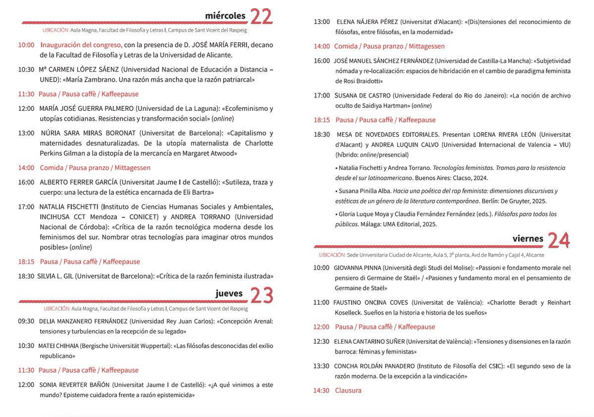 quadfia's tweet photo. Congreso internacional (Dis)tensiones feministas de la razón moderna, del 22 al 24 de novembre en @UA_Universitat  
Inscripcions ací: https://t.co/yUkOx2jVIM https://t.co/MnmttJrcXX