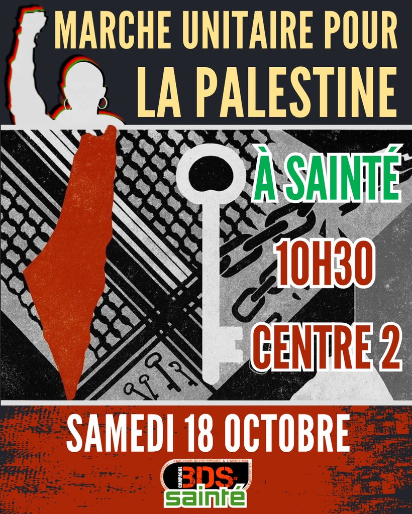 Israël n'a jamais respecté aucun cessez-le-feu, ni aucun accord. Leur plan de paix est une nouvelle étape de la dépossession des Palestiniens. Mobilisons-nous pour la décolonisation de la mer au Jourdain.
Pas de paix sans libération.
📢 Tahia Falestine ! 🇵🇸