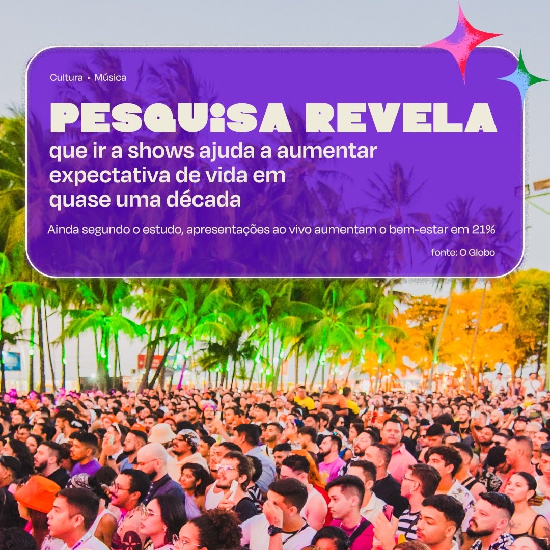 Se ir a um show de música ao vivo ajuda a aumentar a expectativa de vida… 🤔 ir a um festival me torna imortal? 🤪
