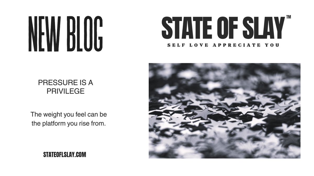 Pressure is a sign that you’re being trusted with something bigger. 💫
The weight you feel can be the platform you rise from.

Read more: stateofslay.com/2025/10/10/pre…

#StateOfSlay #RealTalk #MentalHealthMatters #SelfLoveJourney #BraveNotPerfect #SlayYourWay #SlayOn