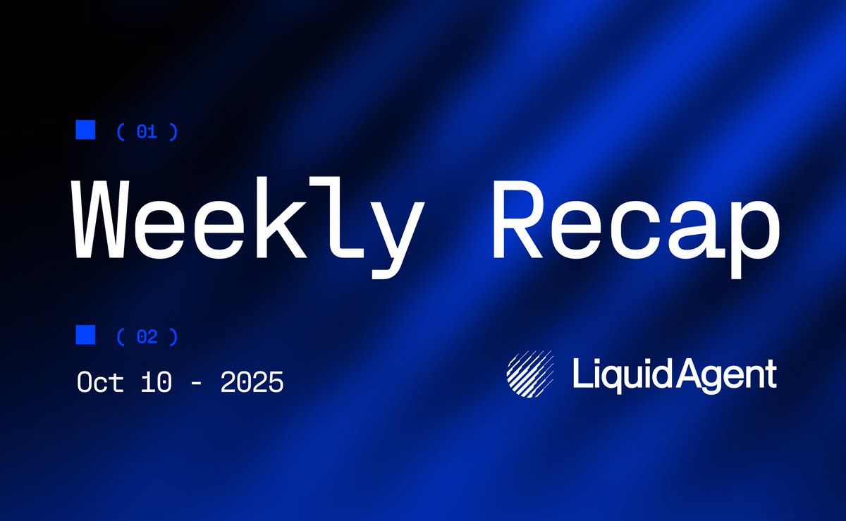 Weekly Recap - October 10th - 2025

Last week marked a huge milestone for us as Liquid Agent finally went from Beta to Public version and is now being built out publicly, accessible for anyone.

Get ready for next week which will be dedicated to Liquid Lending and the Liquid