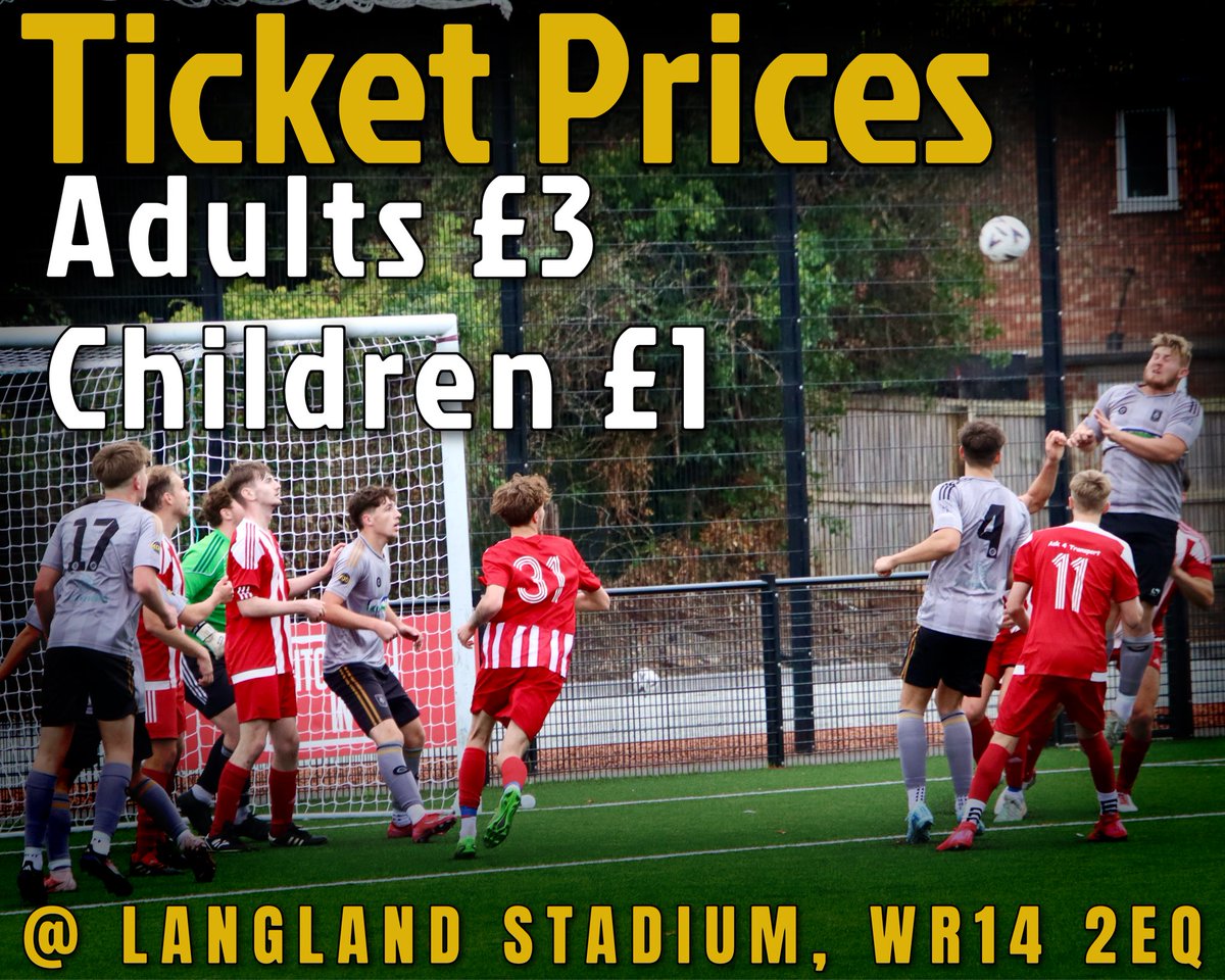🎟 Match Fees – Tonight at Langland Stadium 🎟

Football returns under the lights this evening as Worcester United host Bromyard Town in the Herefordshire Football Premier League.

📅 Friday 10th October 2025
📍 Langland Stadium, Langland Avenue, Malvern, WR14 2EQ
⏰ Kick off