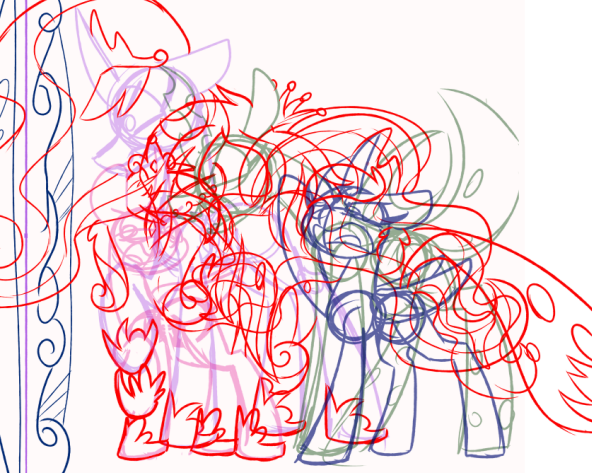 All the pretty royalty I gotta draw for this comm and I'm hella sad cuz they will overlap eachother 😔