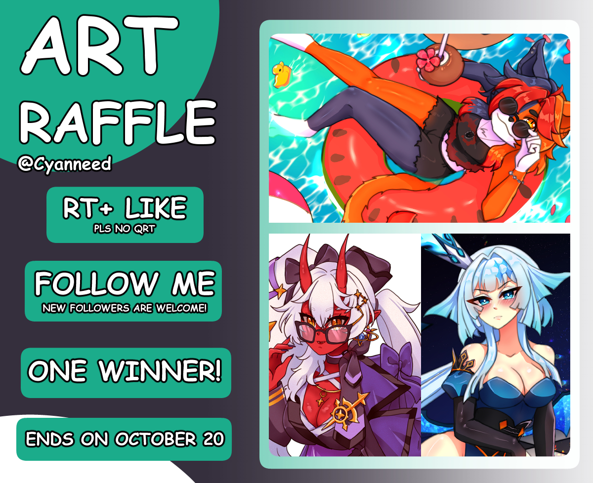 ✧ART RAFFLE! 

✧RULES 

✧follow me (new followers are welcome!)
✧RT + Like this post (NO QRT)
✧drop your oc in comments (optional) 

✧ONE WINNER
The winner gets half-body art.

✧Ends on october 20
GOOD LUCK EVERYONE! ^^
#artraffle #raffle
