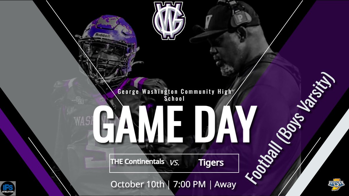 GWAthletics_ips's tweet image. ROAD WARRIORS. 💪 THE Continentals roll into enemy territory tonight to battle the top dogs of the Capital City Conference — Crispus Attucks. Let’s make some noise! 🔥🏈 #ContinentalsFootball #CCCShowdown #BuiltForThis
🏈 &amp;gt; Football 
🆚 &amp;gt; Attucks 
⏰ &amp;gt; 7:00pm
📍 &amp;gt; Broad Ripple