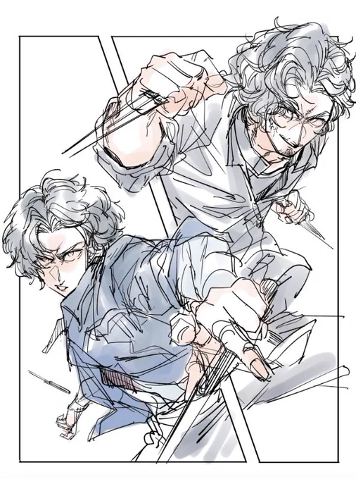 この2人を一緒に描きたかったんだけど単品の方がええか〜〜? 