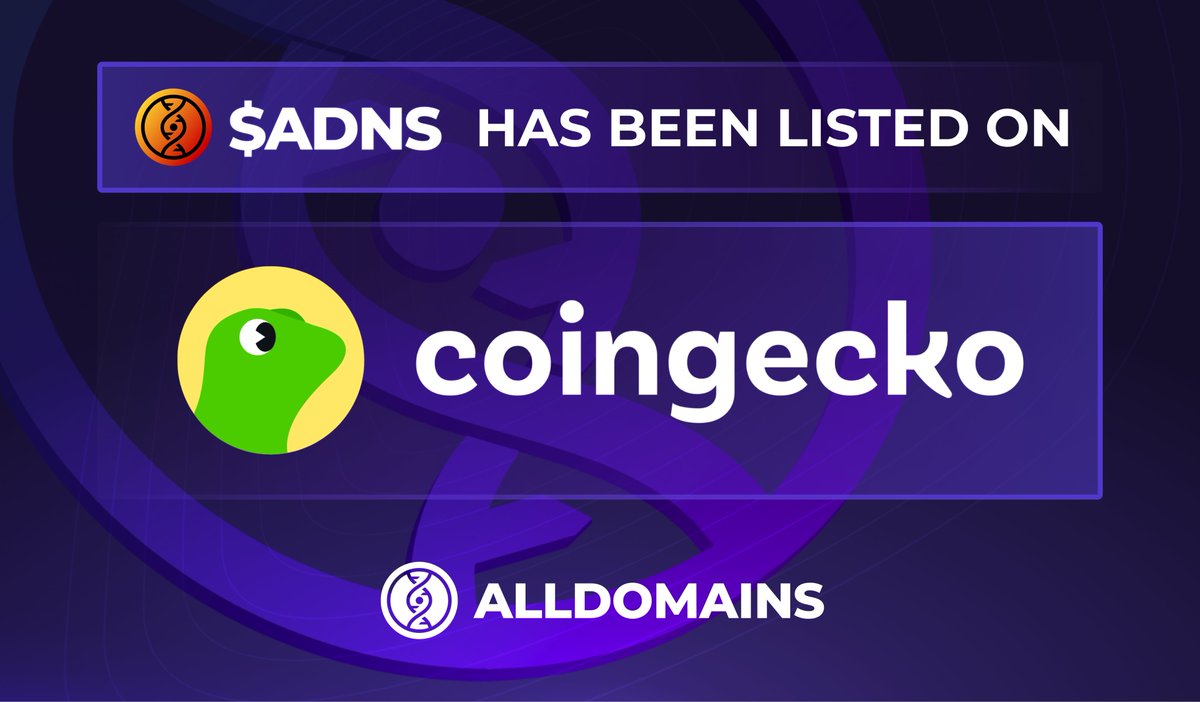 alldomains_'s tweet photo. $ADNS has been listed on @coingecko 
CA: ADNScivK6Pt2XsfsufuyUiZaKbRww5JANDvZ7texDid1

https://t.co/owSmCPtC21 https://t.co/QNxNaZm4eR