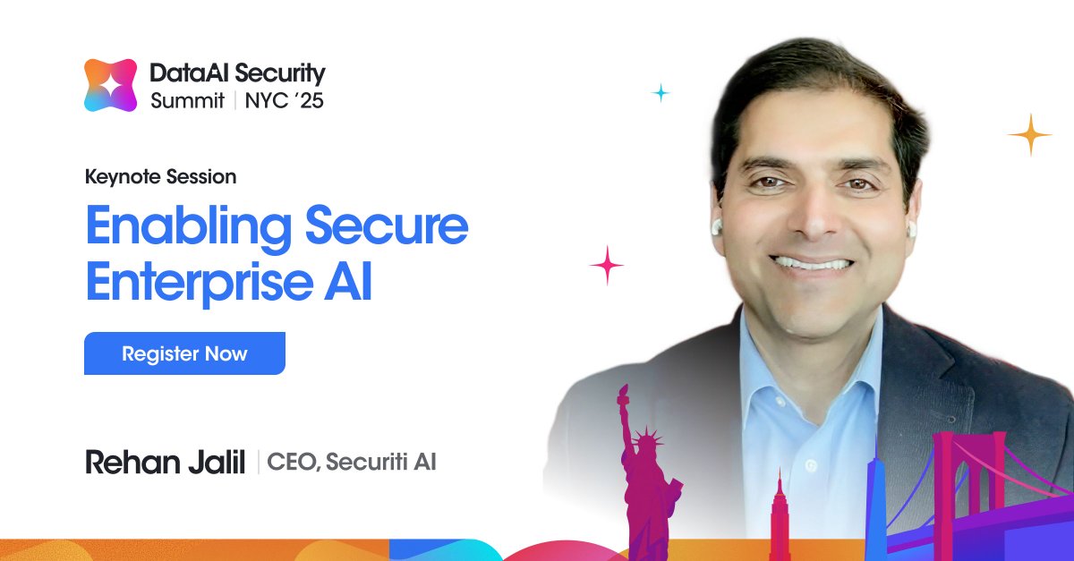 SecuritiAI's tweet image. In the age of AI and AI Agents, securing Enterprise AI requires unifying Data, Identity &amp;amp; AI Security. Join the #DataAISec2025 as our CEO, Rehan Jalil, shares how modern #DSPM enables a secure and trustable AI future.

🔗 DataAI.Security

#DSPM #DataSecurity #AISecurity