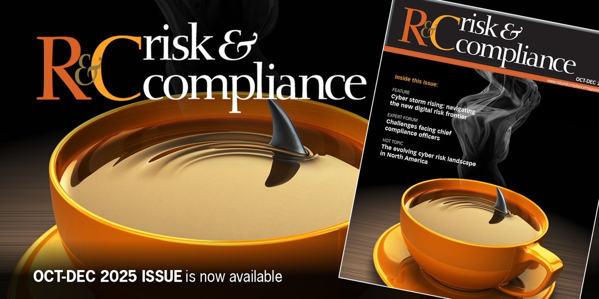 RiskCompMag's tweet image. The Oct-Dec 2025 issue of R&amp;amp;C is now available. Read up on the myriad risks facing global companies, the insurance solutions available to mitigate them &amp;amp; the in-house processes &amp;amp; controls companies must adopt to manage them. find out more here: tinyurl.com/5fy7pvyz