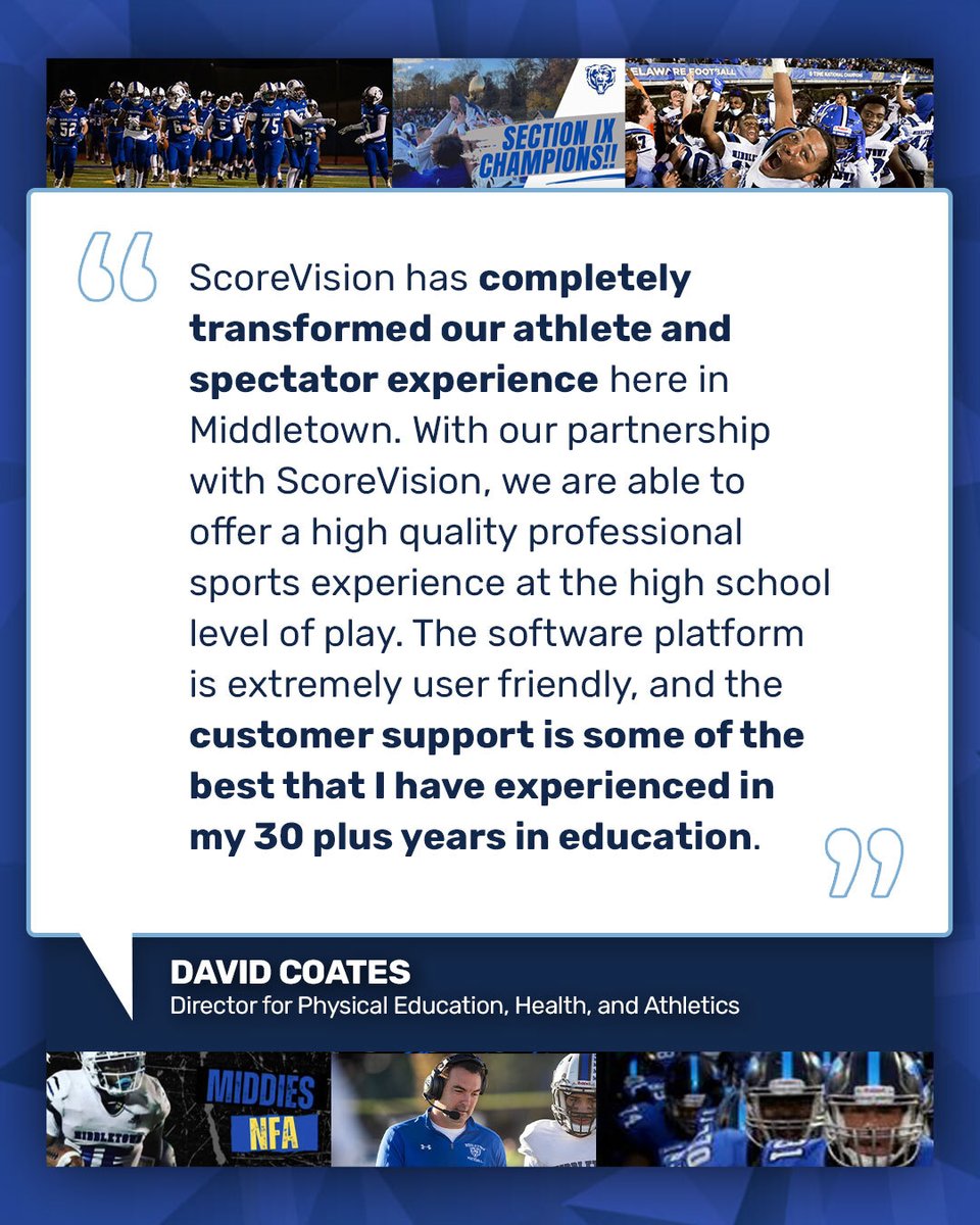 GetScoreVision's tweet image. Friday nights in Middletown aren’t just about football—they’re about pride, connection, and community. With ScoreVision, every play lights up the stands, bringing fans together for a game day that feels bigger than the scoreboard. #ScoreVision #GameDayExperience
@MiddieAthletics