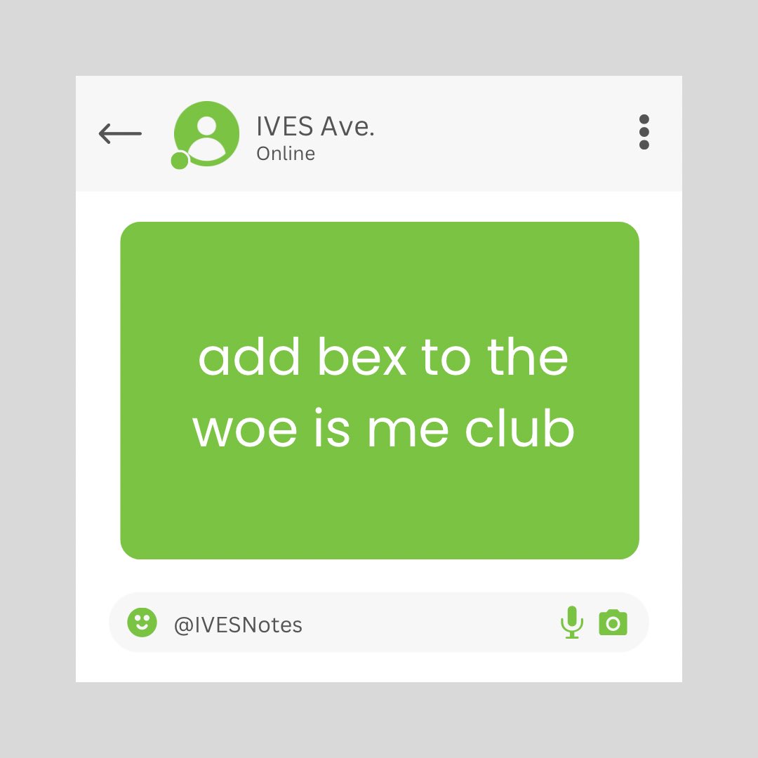 IVESNotes's tweet photo. Note #35: add bex to the woe is me club https://t.co/B8yv9rnyTK