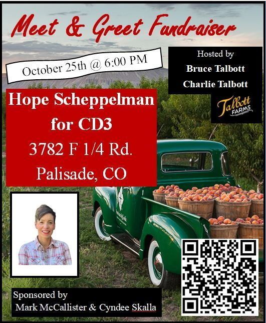 HopeSchepp's tweet photo. Join me for a Meet and Greet on October 25th at 6pm. #ForLiberty #HopeforColorado https://t.co/eA01Y3COla