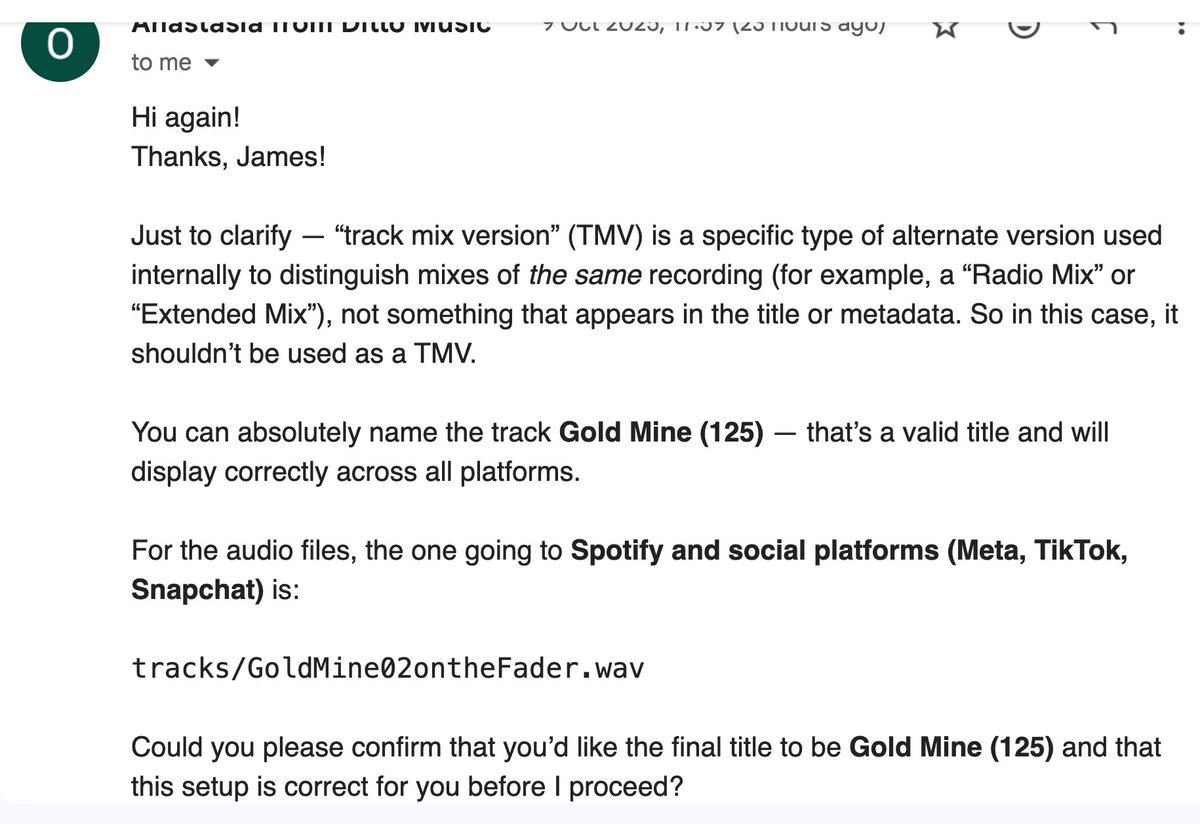 TheJamesBellX's tweet photo. @Dittomusic
hi please can you get a support member that understands english to fix my release instead of continuously making it worse. ASAP. https://t.co/LFusbvPlyx