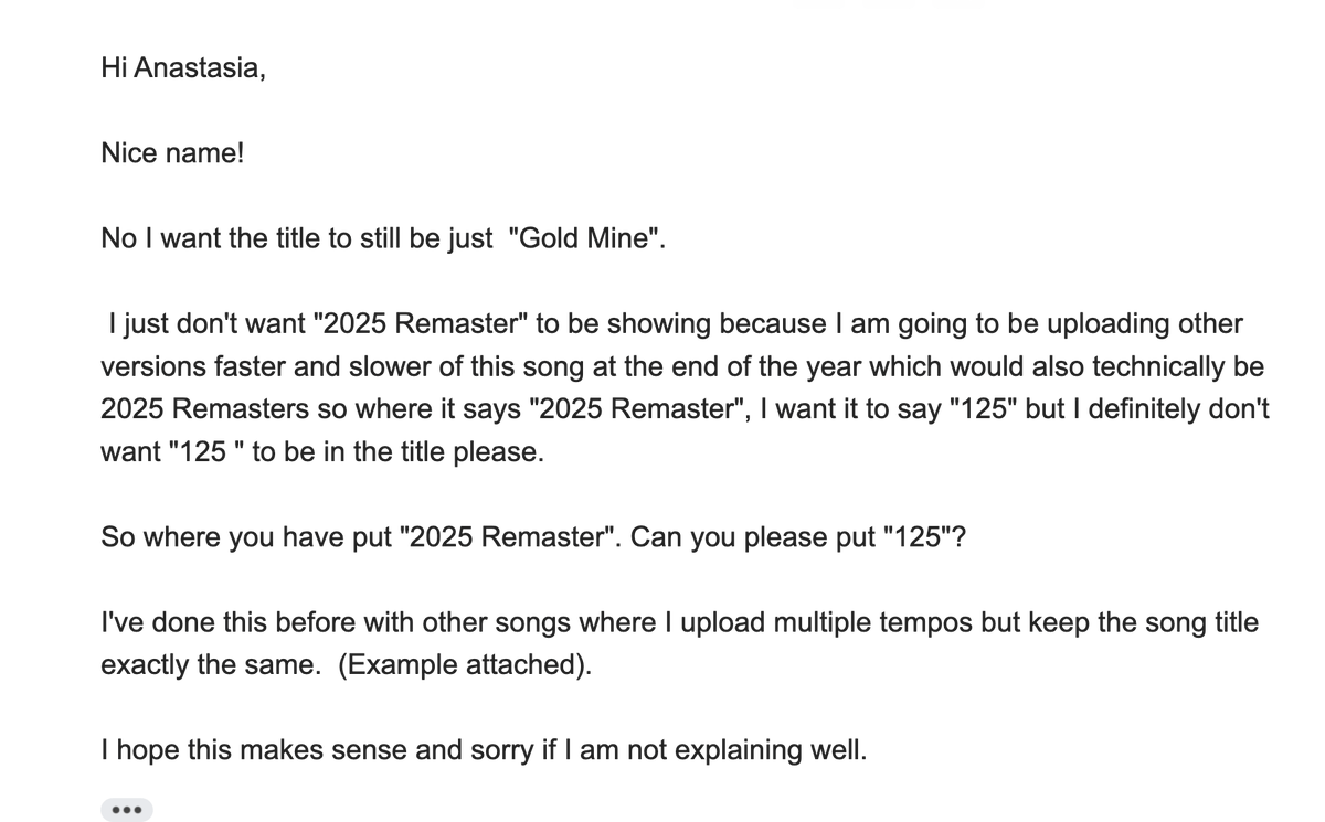 TheJamesBellX's tweet photo. @Dittomusic
hi please can you get a support member that understands english to fix my release instead of continuously making it worse. ASAP. https://t.co/LFusbvPlyx