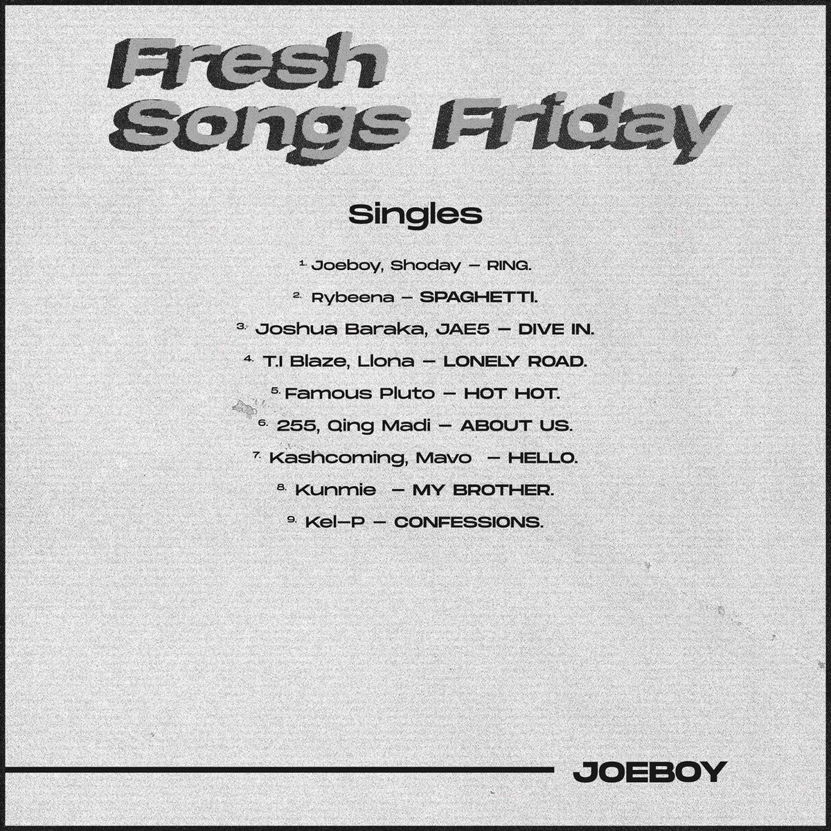 thebroken_tooth's tweet photo. TGIF, It’s the weekend! 
Start your weekend with Fresh Song Friday 🔥

Which song are you vibing to  this weekend ? 

PROJECT(S)

INDUSTRY MACHINE
@odumodublvck 

XOXO
@lojaymusic 

SABALI
@peruzzi_vibes 

ATONEMENT
@godw3in ⁠

SINGLES

RING
@joeboyofficial , @official_shoday https://t.co/DJl57TJKHz