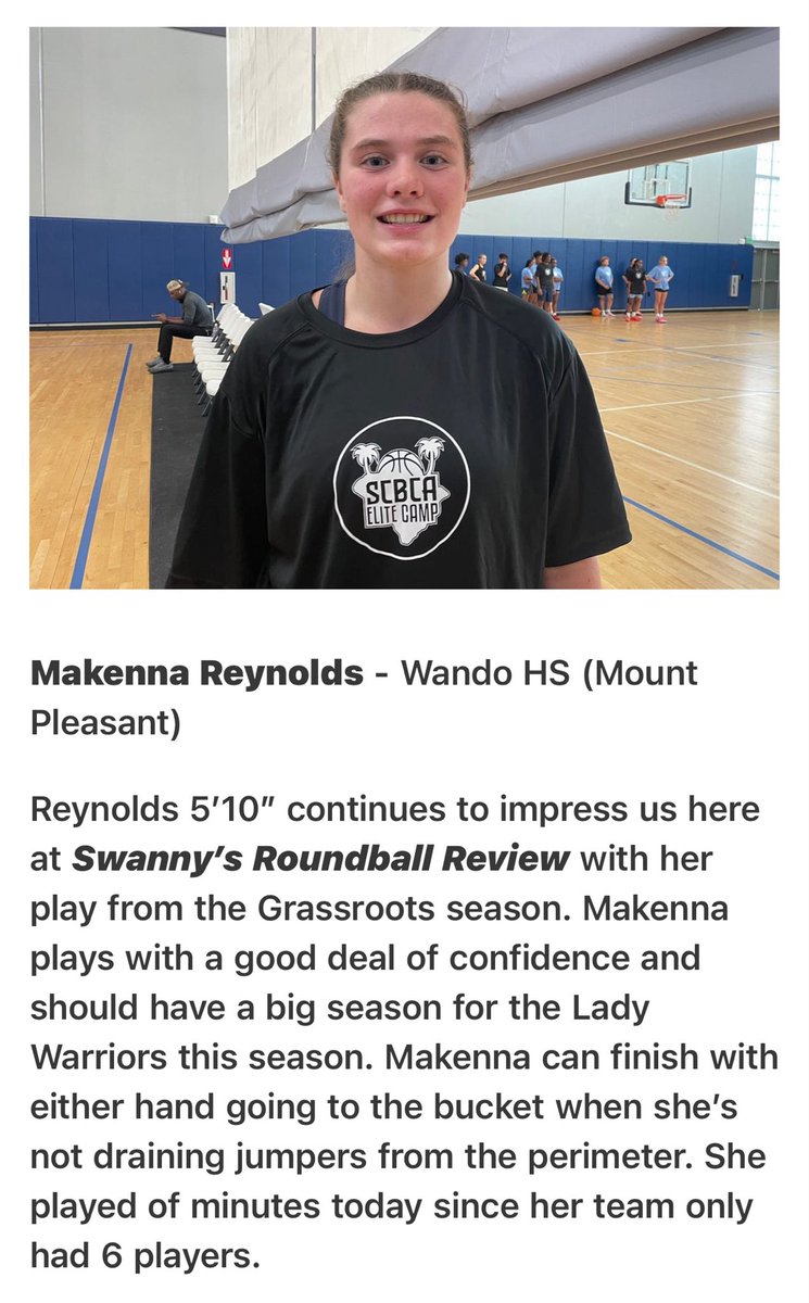 We’re expecting a big season from <a href="/Mak_Reynolds/">Makenna Reynolds</a> too, <a href="/Swanny1973/">Bret Swanson</a> 

Thanks for the coverage!